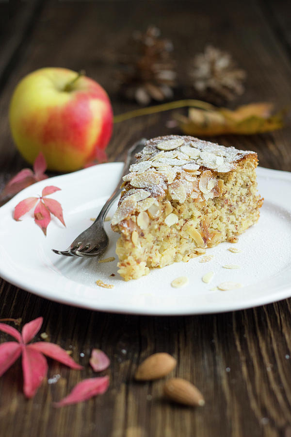 A Slice Of Quick, Easy Apple And Almond Cake Photograph by Tamara Staab