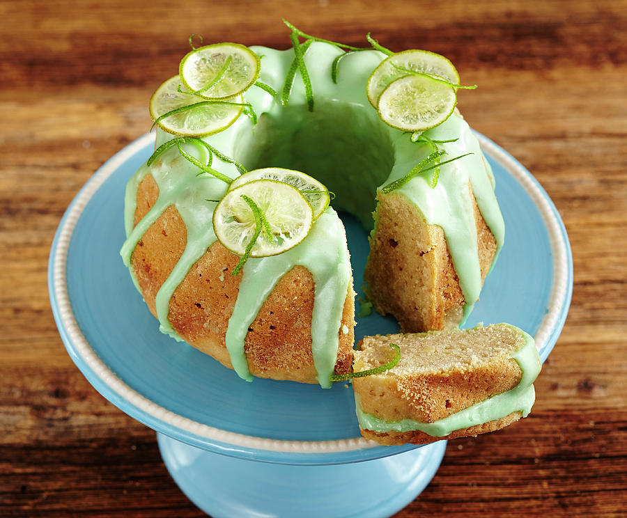 A Small Lime Tofu Cake With Green Icing Photograph by Teubner Foodfoto