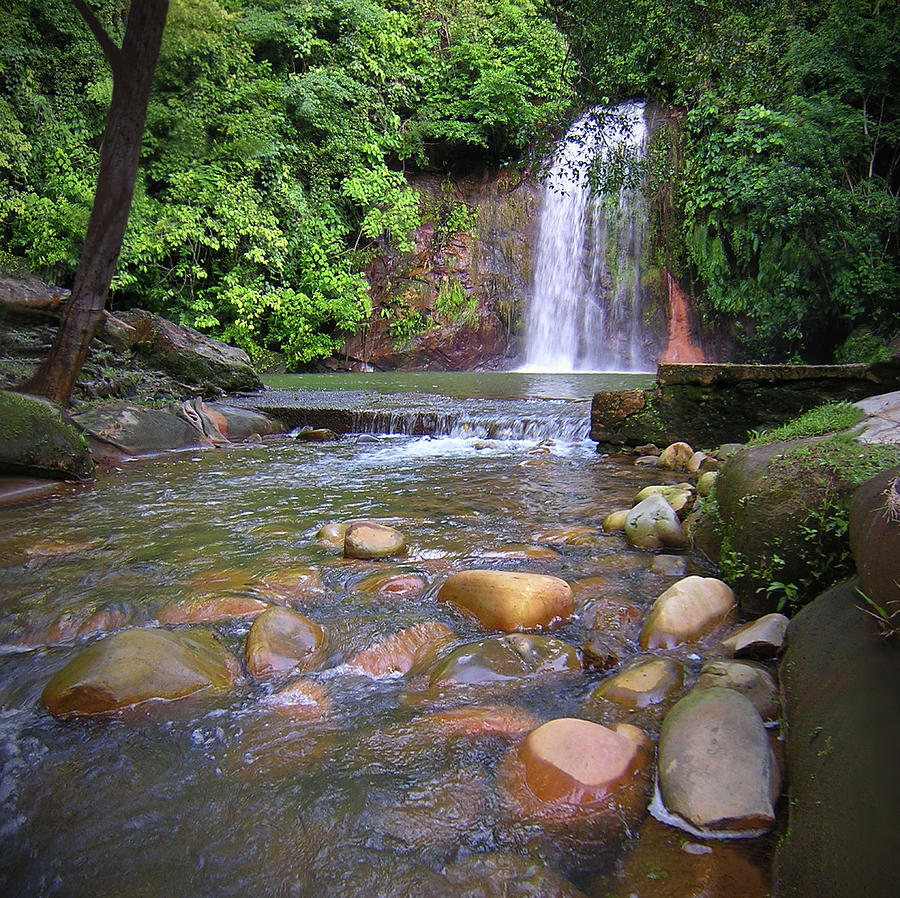 A Small Waterfall With Smooth Photograph by Sam Corros