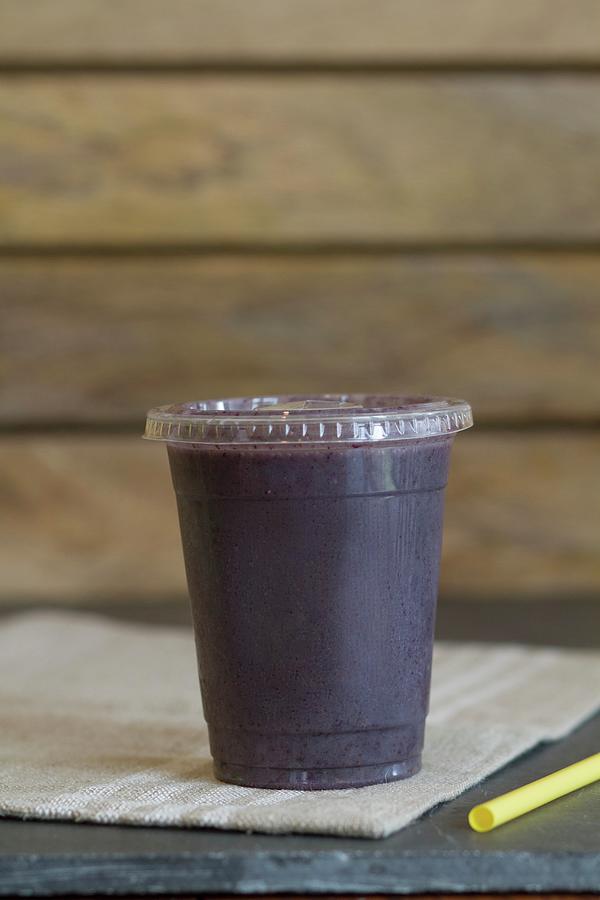 A Smoothie Made With Coconut Water, Hibiscus Tea, Acai Berries, Strawberries, Blueberries, B12, Bananas And Hemp Seeds Photograph by Gus Cantavero Photography