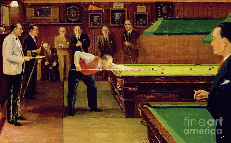A Snooker Match Painting by Jos Mcinnes