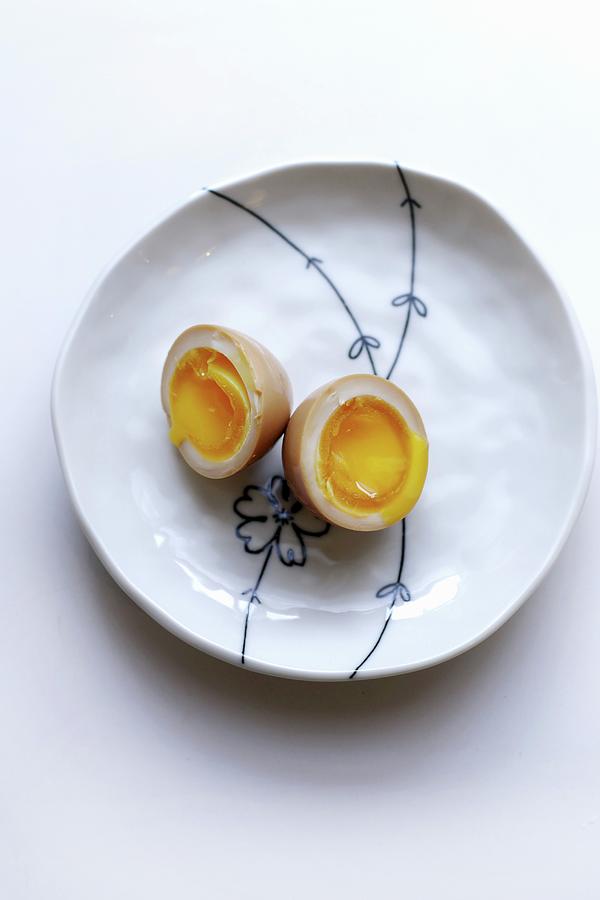 A Soft-boiled Egg On A Plate japan Photograph by Danya Weiner