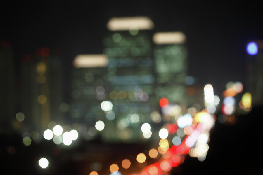 A Soft Focus View Of Jakarta At Night Photograph by Marc Volk