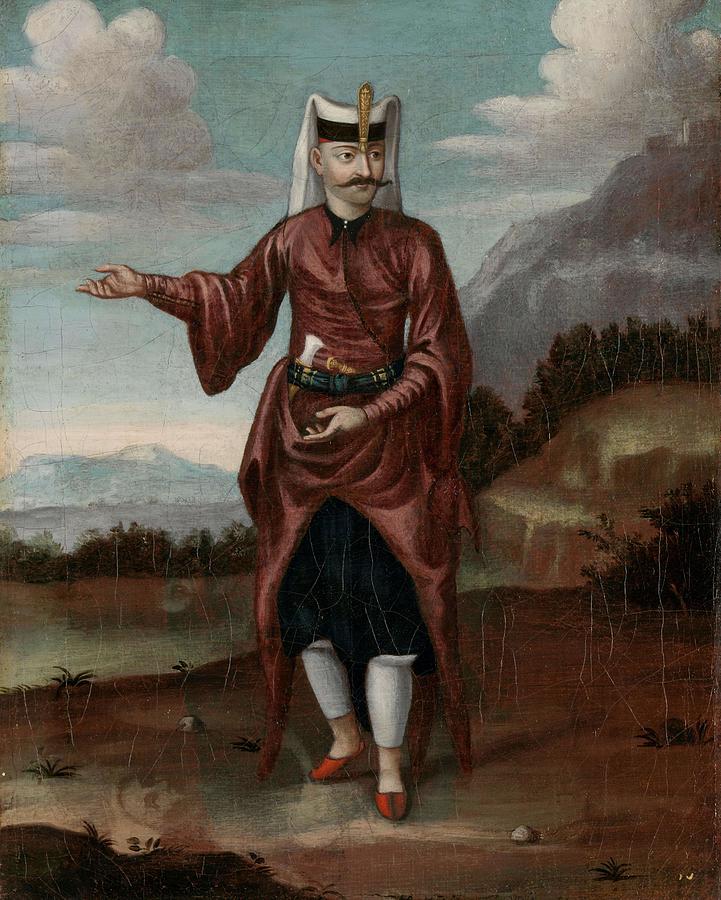 A Soldier of the Janissaries. Painting by Jean Baptiste Vanmour -workshop of- A Soldier of the Janissaries. Painting by Jean Baptiste Vanmour -workshop of-