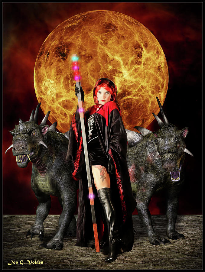 A Sorceress And Her Hounds Photograph by Jon Volden