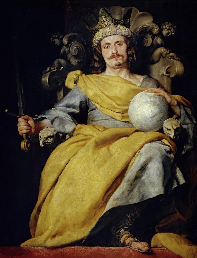 A Spanish King, ca. 1640, Spanish School, Oil on canvas, 165 cm x 125 cm, P00632. Painting by Alonso Cano -1601-1667-