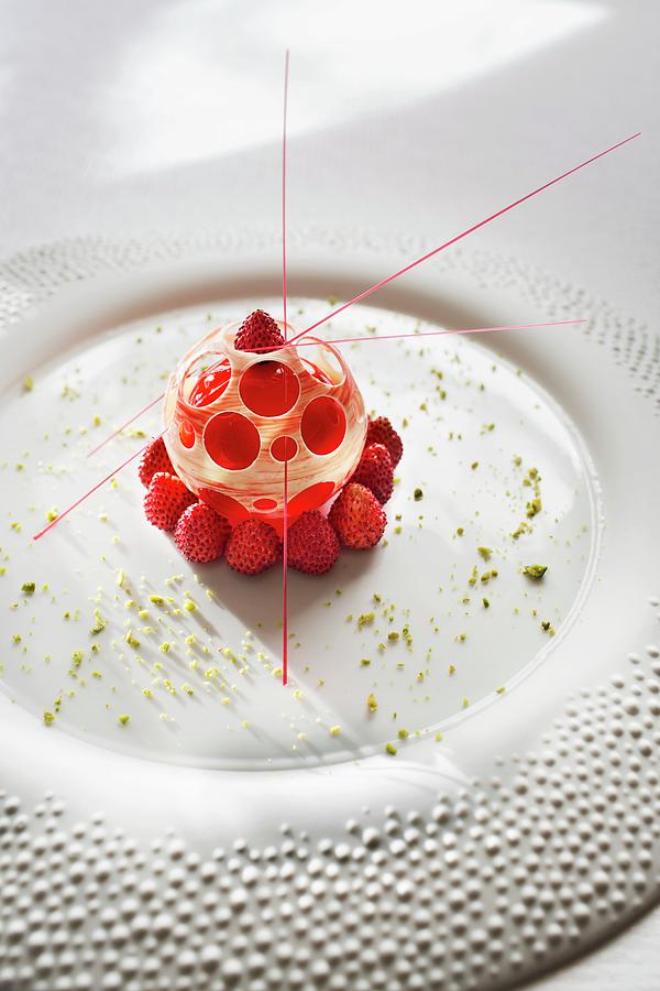 A Sphere Of The First Wild Berries, Restaurant Hotel De Ville, Switzerland Photograph by Jalag / Markus Bassler