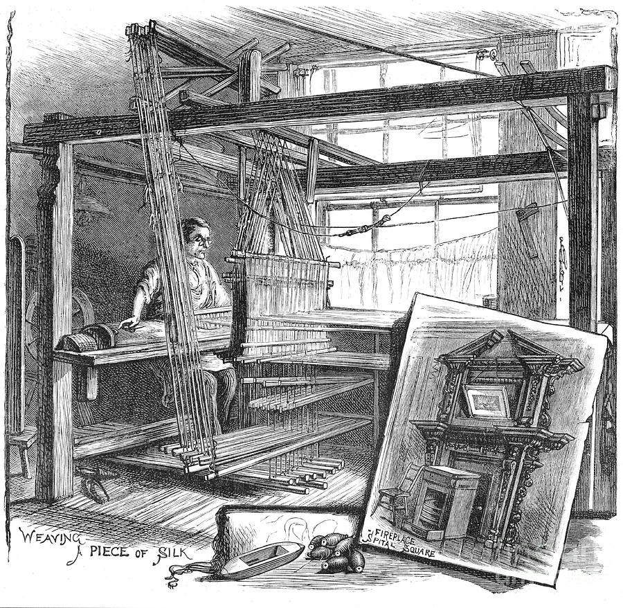 A Spitalfields Silk Weaver At His Hand Drawing by Print Collector