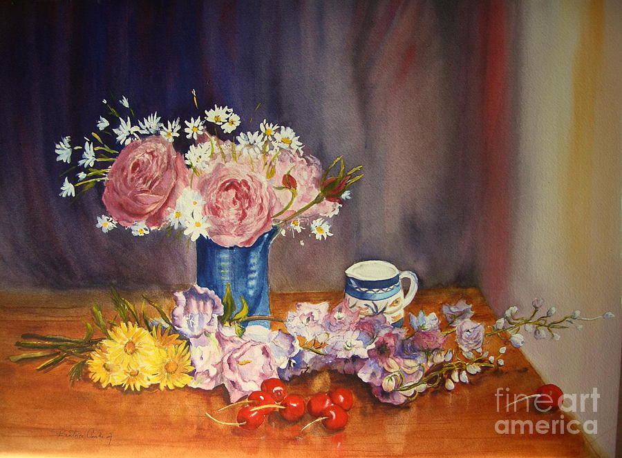 A Splash of blue, Watercolour floral by Beatrice Cloake A Splash of blue, Watercolour floral by Beatrice Cloake