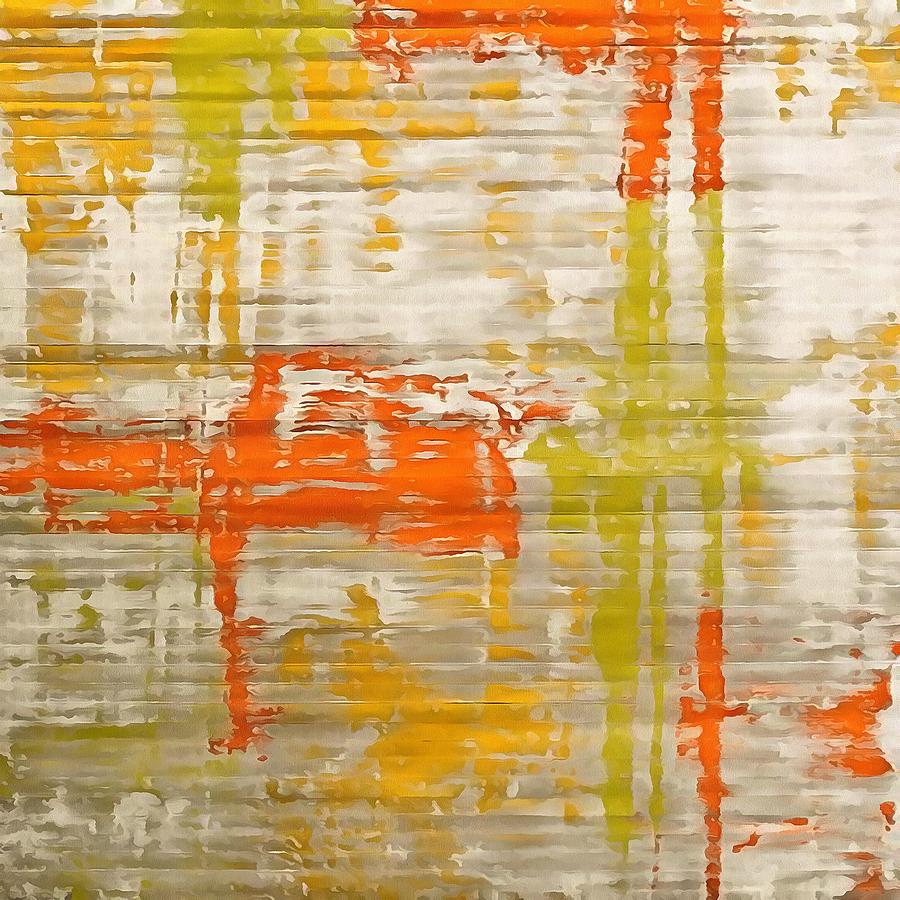 A Splash Of Citrus Grunge Abstract Painting by Taiche Acrylic Art