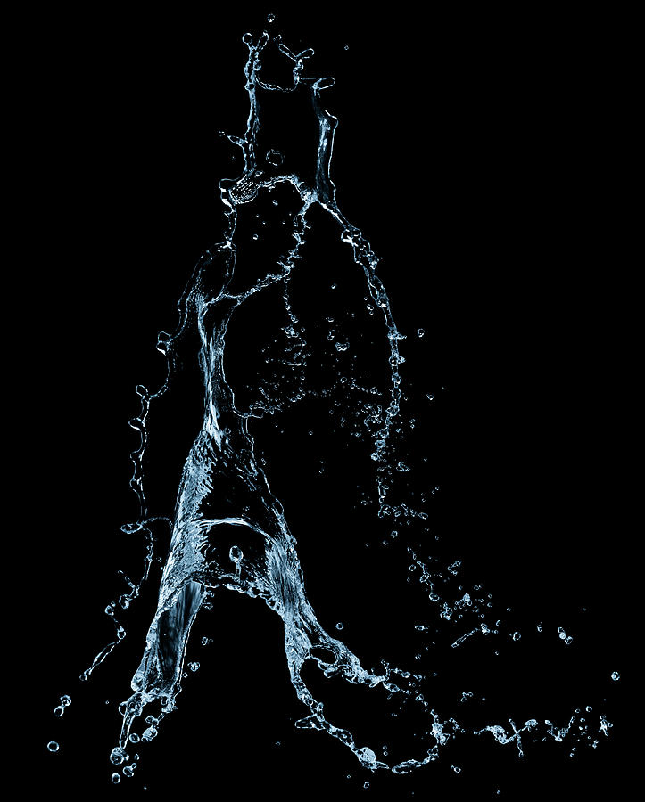 A Splash Of Water On A Black Background Photograph by Ansonsaw