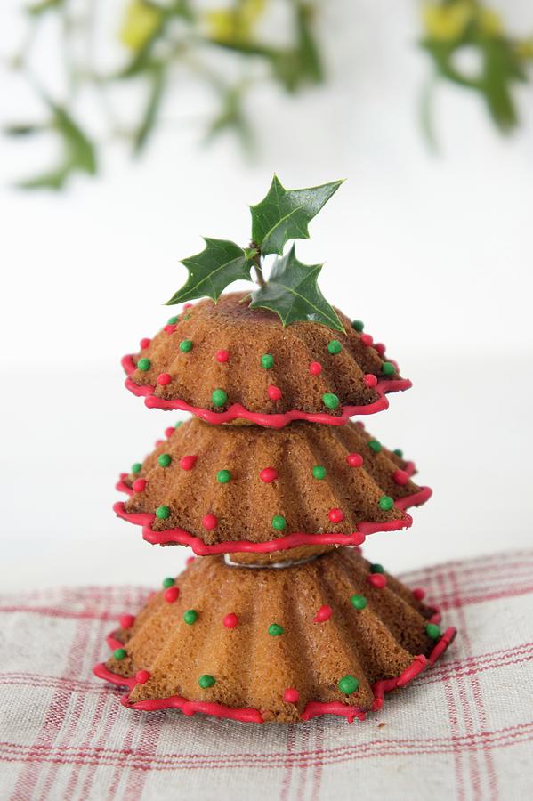 A Sponge Cake Christmas Tree Photograph by Martina Schindler
