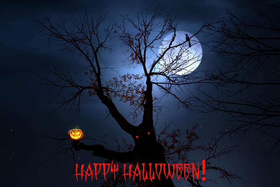 A Spooky Halloween Greeting Digital Art by Mark Andrew Thomas