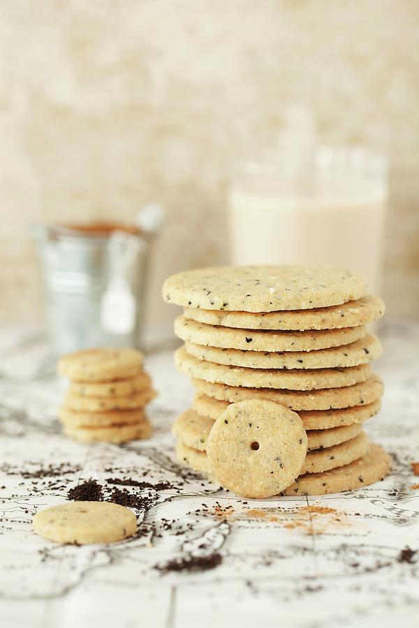 A Stack Of Chai Tea Biscuits Photograph by Jane Saunders