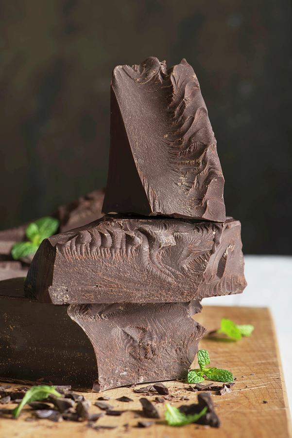 A Stack Of Chocolate Chunks Photograph by Farrell Scott