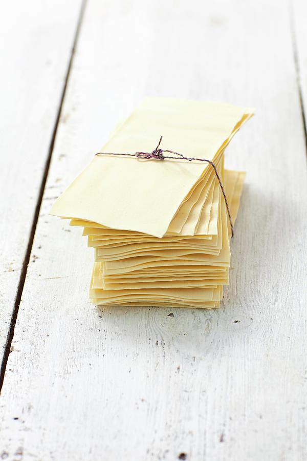 A Stack Of Dried Lasagne Sheets Photograph by Rua Castilho