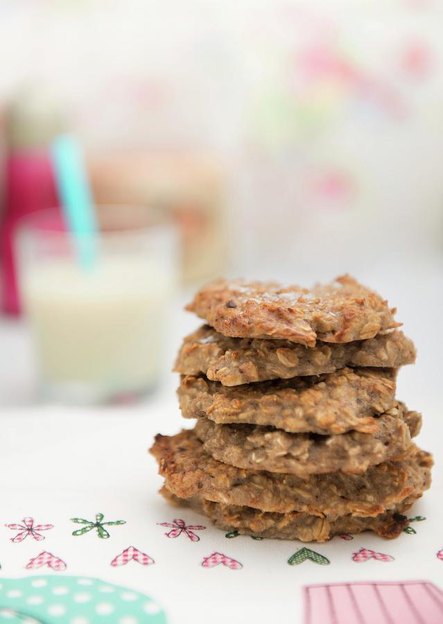 A Stack Of Vegan Oat Biscuits Photograph By Komar - Fine Art America