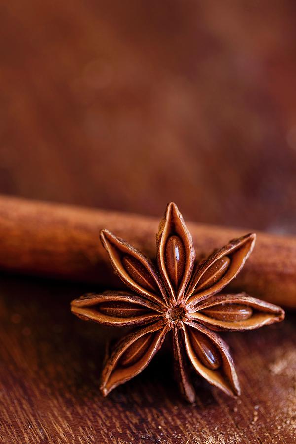 A Star Anise close-up Photograph by Sandhya Hariharan