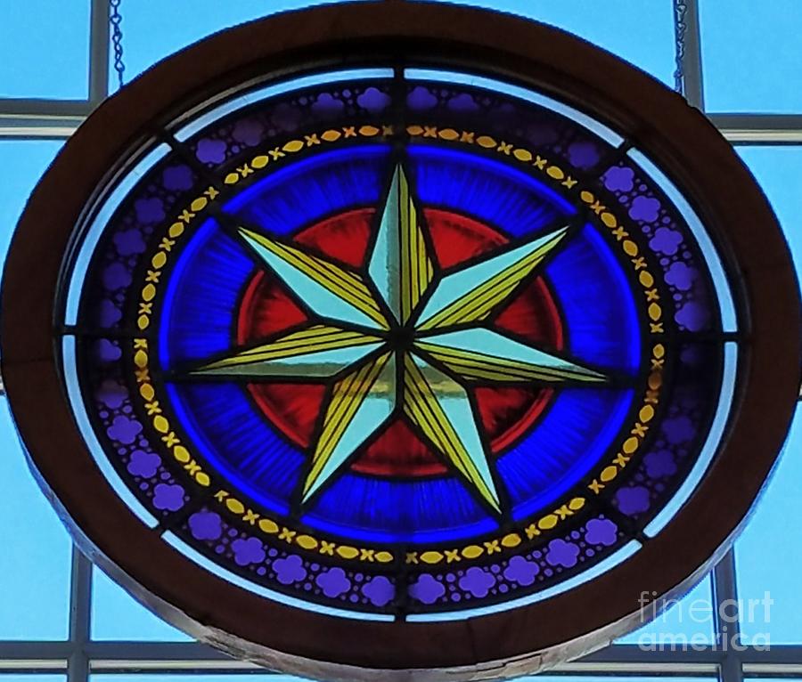 A Star In Stained Glass, O C C Church, Wrentham Photograph by Marcus Dagan