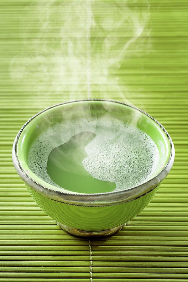 A Steaming Bowl Of Matcha Tea Photograph by Petr Gross