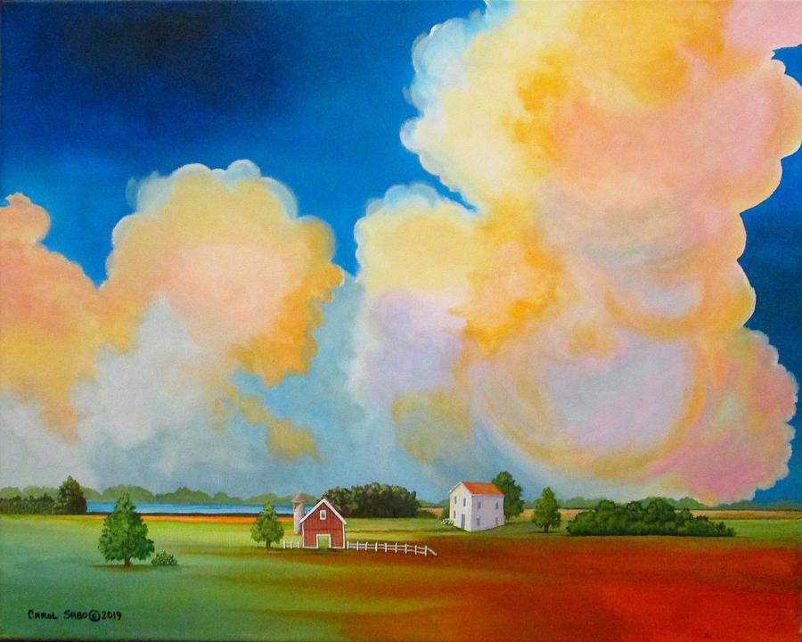 Barn Painting - A Storm Over Kansas by Carol Sabo