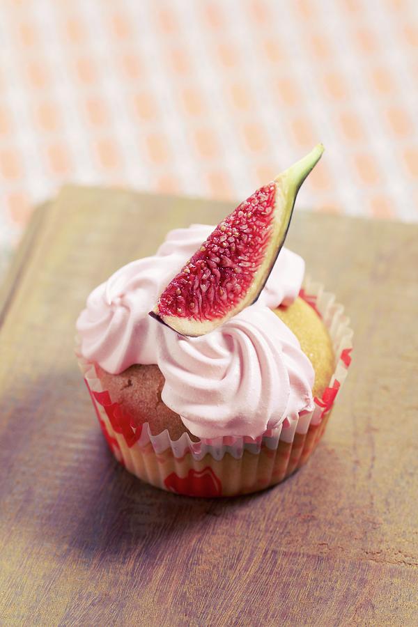 A Strawberry And Fig Cupcake Photograph by Miriam Rapado