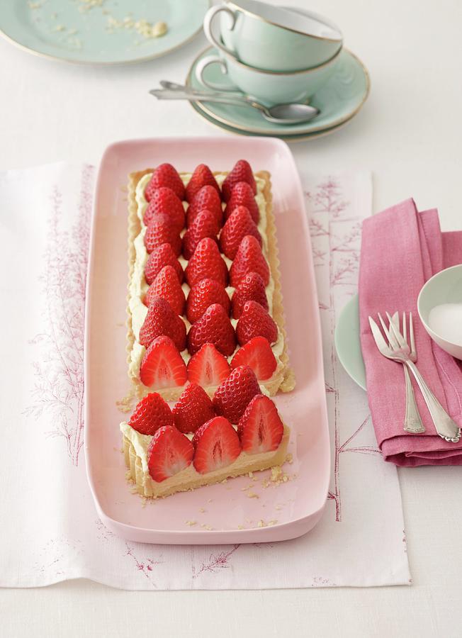 A Strawberry Tart With Vanilla Cream Photograph by Jalag / Julia Hoersch