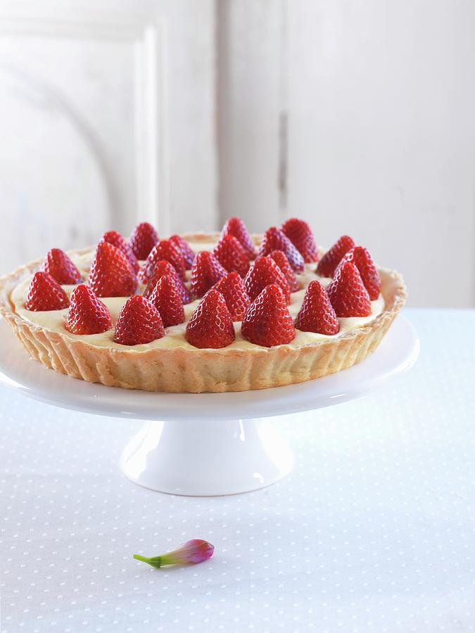 A Strawberry Tart With Vanilla Cream Photograph by Ulrike Koeb