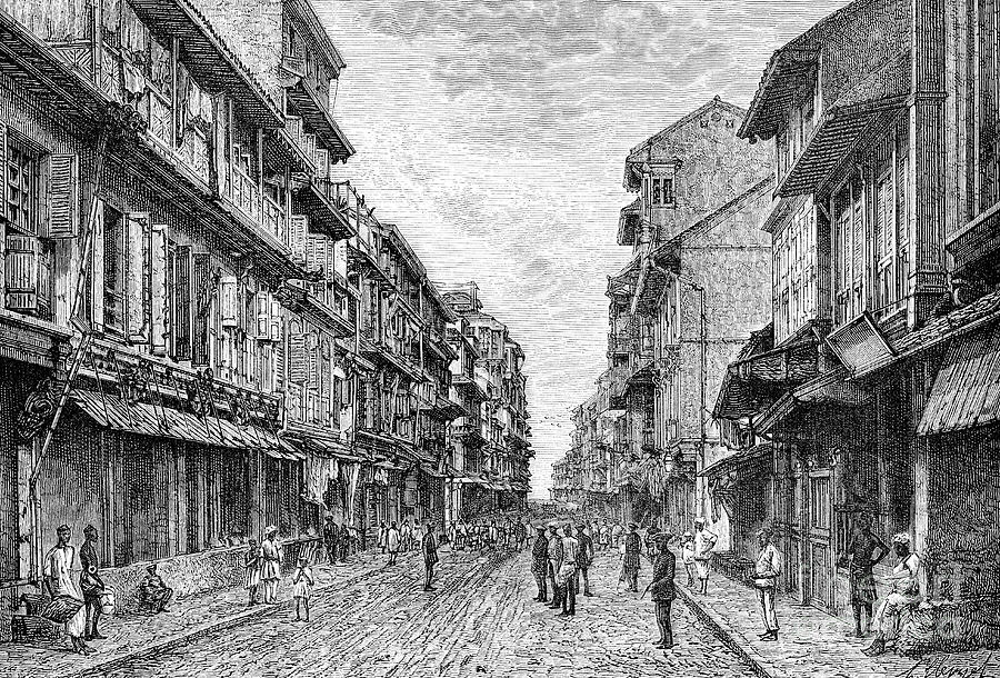 A Street In Bombay, India, 1895 Drawing by Print Collector