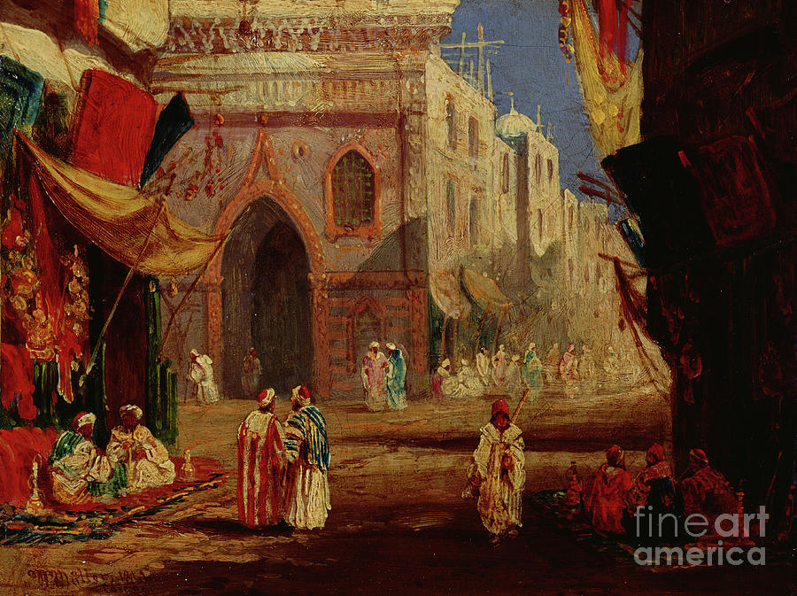 A Street In Cairo, 1841 Painting by William James Muller