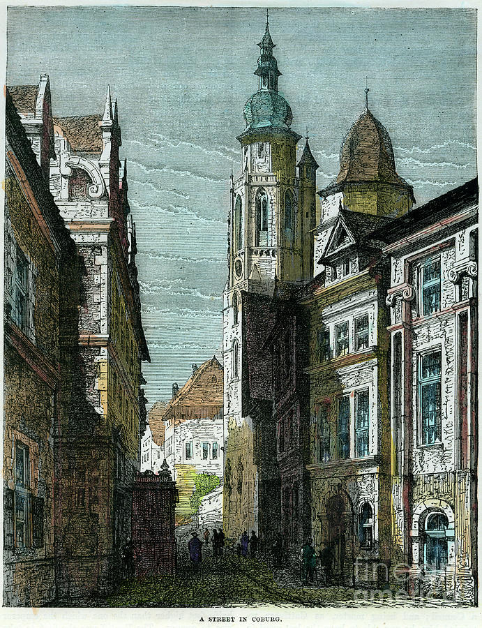 A Street In Coburg, Bavaria, Germany Drawing by Print Collector