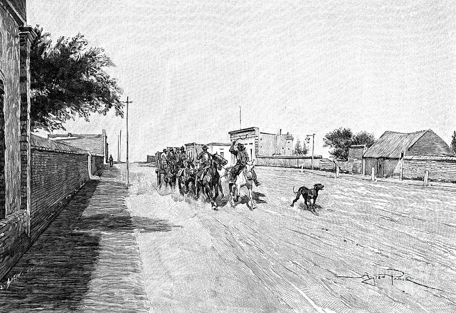 A Street In General Acha, Argentina Drawing by Print Collector