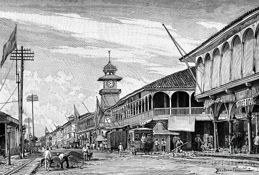 A Street In Guayaquil, Ecuador, 1895 Drawing by Print Collector