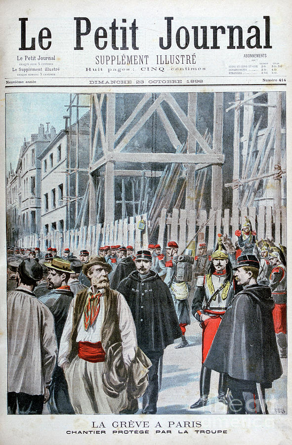 A Strike In Paris, 1898. Artist Henri Drawing by Print Collector