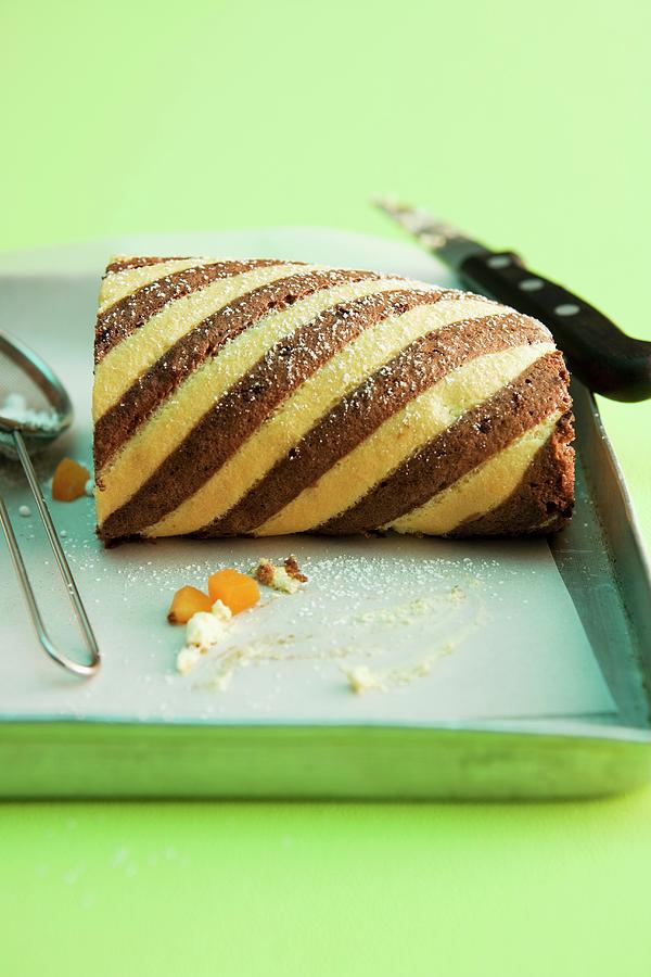 A Striped Swiss Roll With Apricots And Amaretto Cream Photograph by Michael Wissing