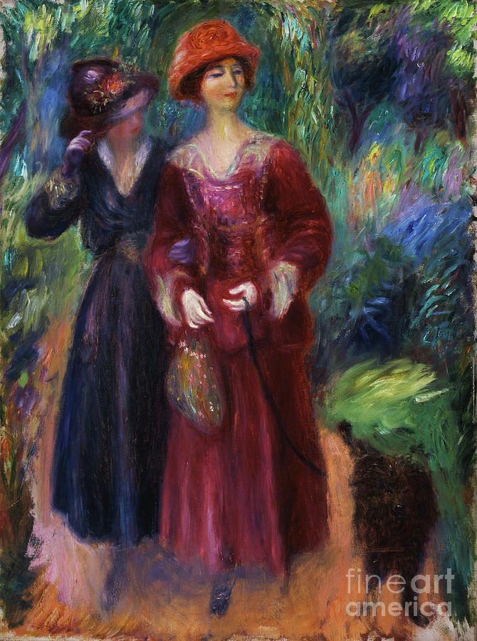 A Stroll In The Park, 1915-1918 Painting by William James Glackens