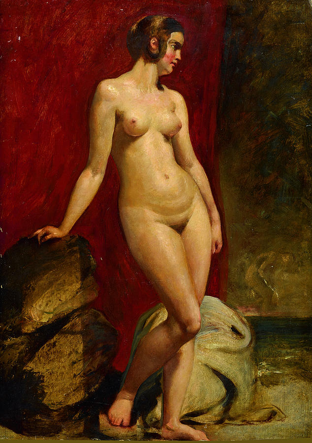 A study of a standing female nude  Painting by William Etty