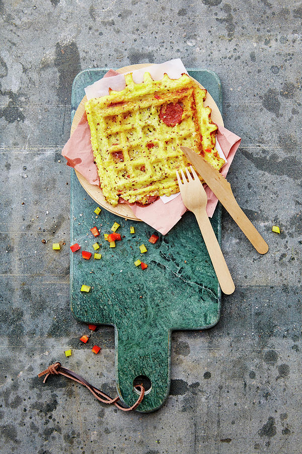 A Stuffed Pizza Waffle Photograph by Meike Bergmann