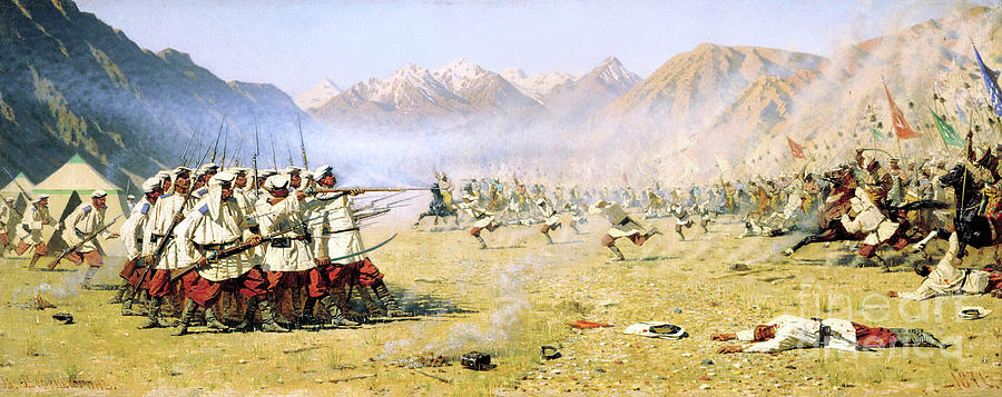 A Sudden Attack, 1871. Artist Vasily Drawing by Heritage Images