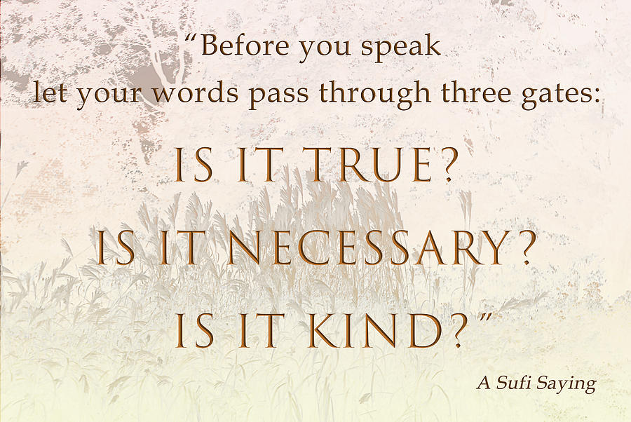 A Sufi Saying The Three Gates Of Speech Digital Art