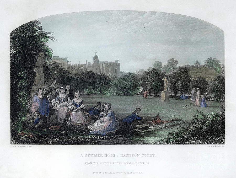 A Summer Noon Hampton Court, 19th Drawing by Print Collector