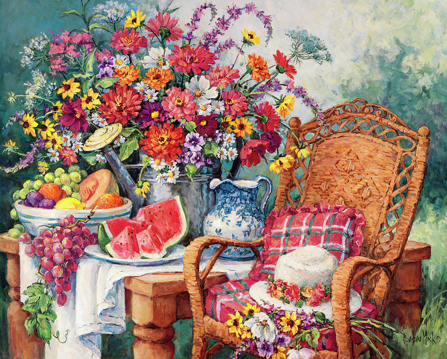 Summer Painting - A Summers Picnic by Barbara Mock