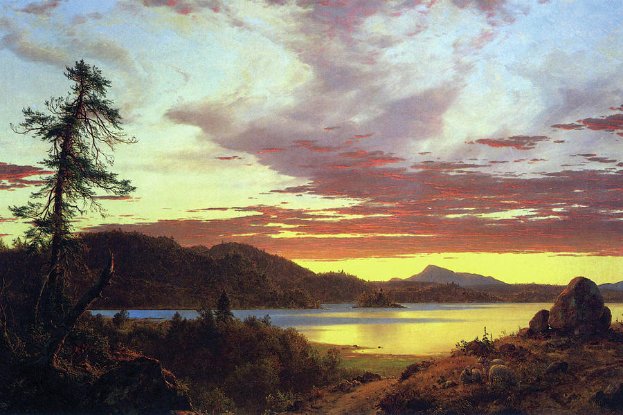 A Sunset Painting by Frederic Edwin Church