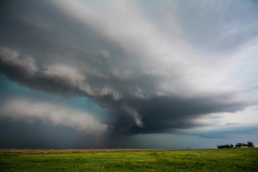 A Supercell Storm Assumes A Green Colour After Producing Tornadoes Near ...