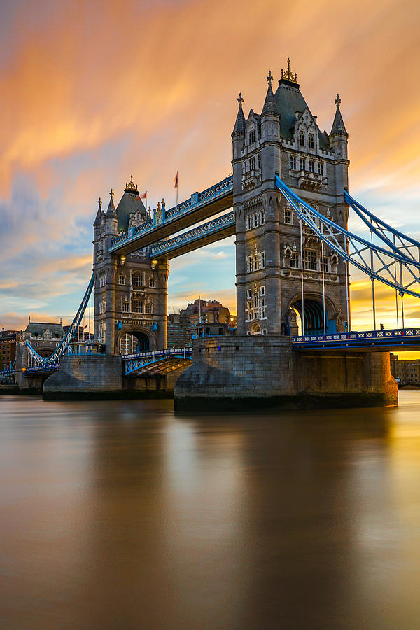 A Sureal Sunrise At Tower Bridge In London, England. Photograph
