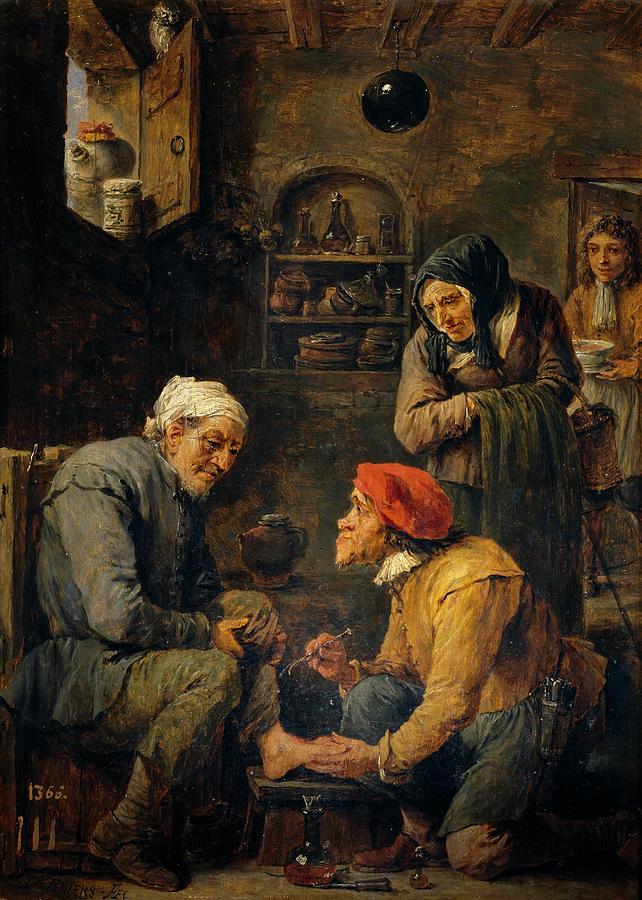 A Surgical Operation, 1631-1640, Flemish School, Oil on panel, 33 cm x 25 cm, P... Painting by David Teniers the Younger -1610-1690- A Surgical Operation, 1631-1640, Flemish School, Oil on panel, 33 cm x 25 cm, P... Painting by David Teniers the Younger -1610-1690-