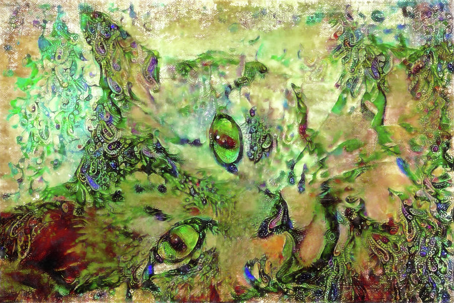 A Tabby Cat Named Jade Digital Art by Peggy Collins