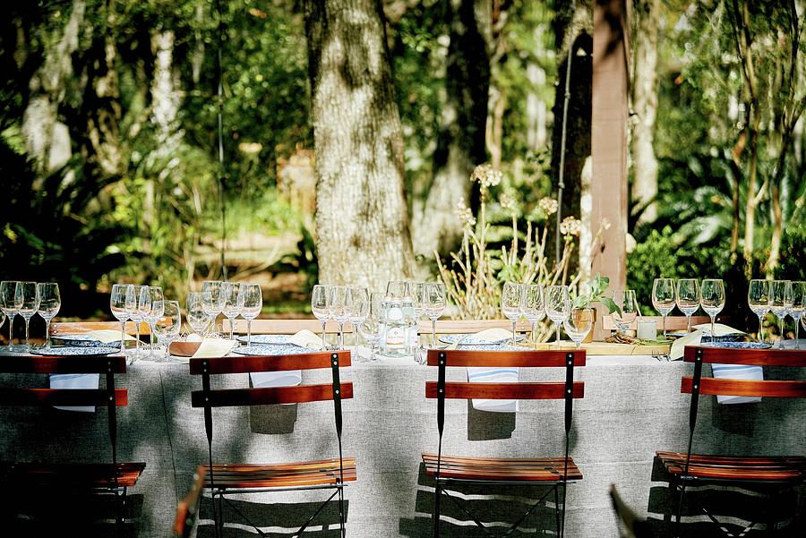 A Table Laid Under Trees Photograph by Fred + Elliott  Photography