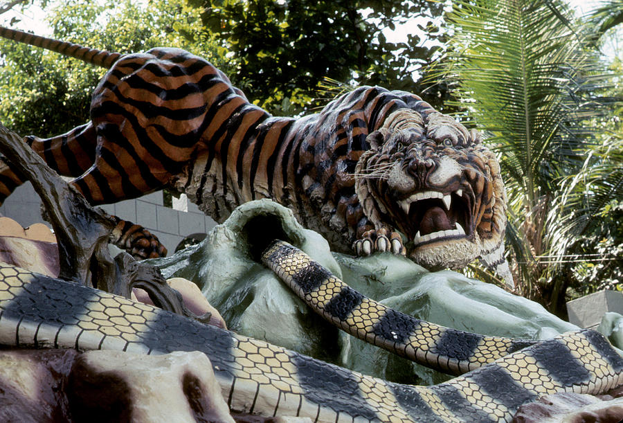 Fantasy Photograph - A Tiger at Tiger Balm Garden, Singapore by Robert Holden