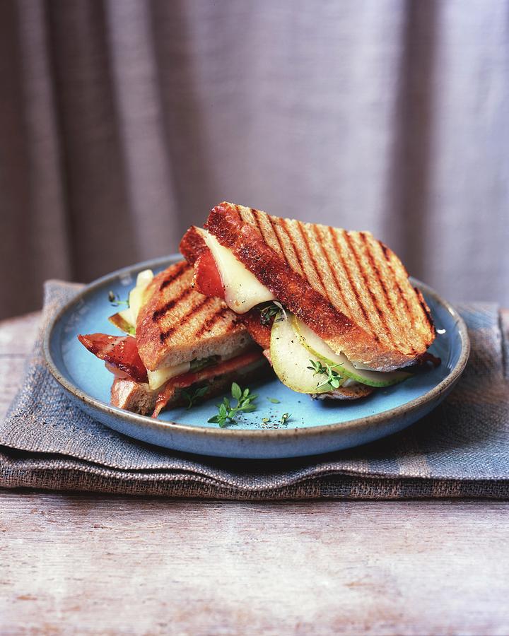 A Toasted Apple, Bacon And Cheese Sandwich Photograph by Jonathan Gregson